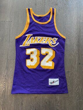 VINTAGE KIDS LA LAKERS JERSEY MAGIC JOHNSON RAVENS KNIT PREOWNED